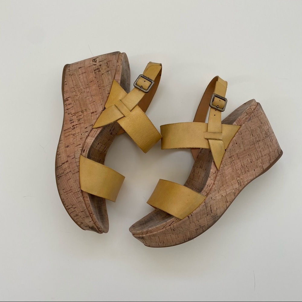 Kork Ease Yellow Wedge Heels